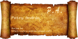 Petry András névjegykártya